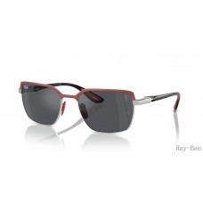 Ray Ban Scuderia Ferrari Collection Red On Gunmetal And Dark Grey RB3743M Sunglasses