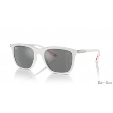 Ray Ban Scuderia Ferrari Collection White And Grey RB4433M Sunglasses