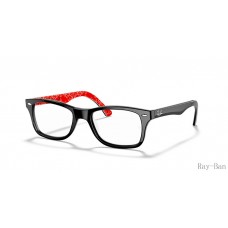 Ray Ban Optics Black On Red Frame RB5228 Eyeglasses