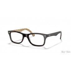Ray Ban Optics Dark Havana On Beige Texture Frame RB5228 Eyeglasses