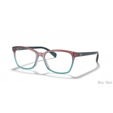 Ray Ban Optics Burgundy White/Blue Frame RB5362 Eyeglasses