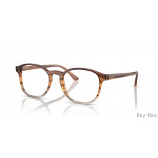 Ray Ban Optics Striped Brown/Yellow Frame RB5417F Eyeglasses