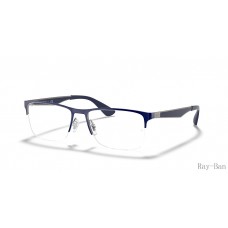 Ray Ban Optics Blue On Gunmetal Frame RB6335 Eyeglasses