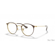 Ray Ban Optics Brown On Gold Frame RB6378F Eyeglasses