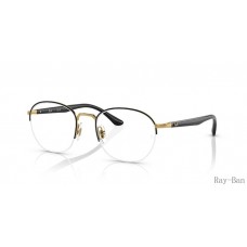 Ray Ban Optics Black On Gold Frame RB6487 Eyeglasses