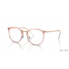 Ray Ban Optics Transparent Pink Frame RB7140 Eyeglasses