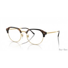 Ray Ban Optics Havana On Gold Frame RB7229 Eyeglasses