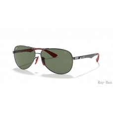 Ray Ban Scuderia Ferrari Collection Gunmetal And Green RB8313M Sunglasses