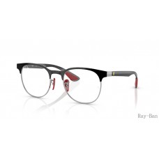Ray Ban Optics Scuderia Ferrari Collection Black On Silver Frame RB8327VM Eyeglasses