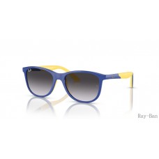Ray Ban Kids Bio-based Blue On Yellow And Grey/Blue RB9077S Sunglasses