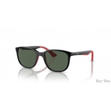 Ray Ban Kids Bio-based Black On Red And Dark Green RB9078S Sunglasses