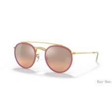 Ray Ban Round Double Bridge Gold And Silver RB3647N Sunglasses