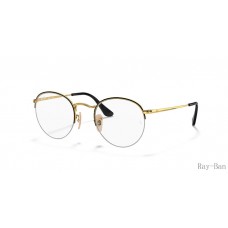 Ray Ban Round Gaze Black On Gold Frame RB3947V Eyeglasses