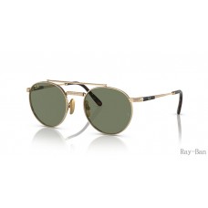 Ray Ban Round Ii Titanium Gold And Green RB8237 Sunglasses