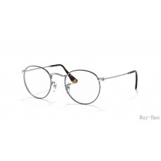 Ray Ban Round Metal Optics Blue On Silver Frame RB3447V Eyeglasses