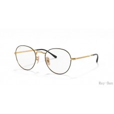 Ray Ban Round Metal Optics Ii Black On Gold Frame RB3582V Eyeglasses