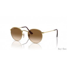 Ray Ban Round Metal Gold And Brown RB3447 Sunglasses
