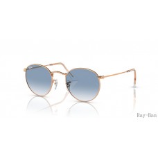 Ray Ban Round Metal Rose Gold And Clear/Blue RB3447 Sunglasses