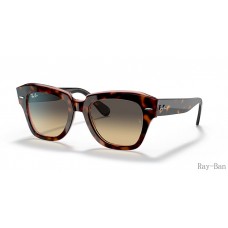 Ray Ban State Street Havana On Transparent Pink And Brown RB2186 Sunglasses