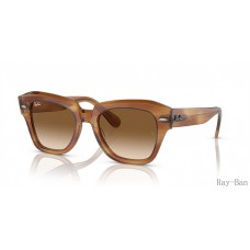 Ray Ban State Street Striped Brown And Clear/Brown RB2186 Sunglasses