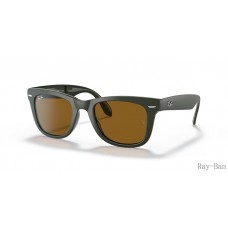 Ray Ban Wayfarer Folding Classic MilitaRB Green And Brown RB4105 Sunglasses