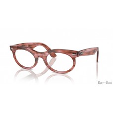 Ray Ban Wayfarer Oval Optics Striped Transparent Pink Frame RB2242VF Eyeglasses