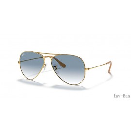 Ray Ban Aviator Gradient Gold And Blue RB3025 Sunglasses