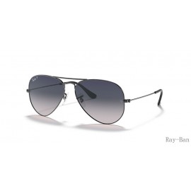 Ray Ban Aviator Gradient Gunmetal And Blue RB3025 Sunglasses