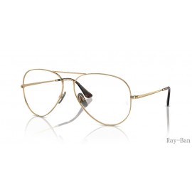 Ray Ban Aviator Titanium Optics Light Brown Frame RB8789 Eyeglasses