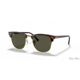 Ray Ban Clubmaster Classic Tortoise On Gold And Green RB3016F Sunglasses