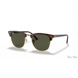 Ray Ban Clubmaster Classic Tortoise On Gold And Green RB3016 Sunglasses