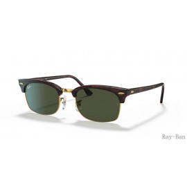 Ray Ban Clubmaster Square Legend Gold Tortoise And Green RB3916 Sunglasses