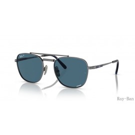 Ray Ban Frank Ii Titanium Gunmetal And Blue RB8258 Sunglasses