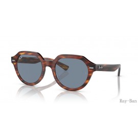 Ray Ban Gina Striped Havana And Blue RB4399 Sunglasses