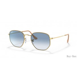 Ray Ban Hexagonal Gold And Blue RB3548 Sunglasses