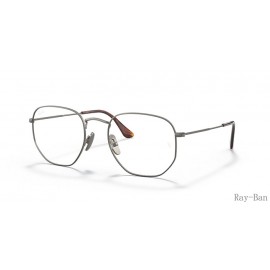 Ray Ban Hexagonal Titanium Optics Gunmetal Frame RB8148V Eyeglasses