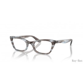 Ray Ban Lady Burbank Optics Striped Blue Frame RB5499 Eyeglasses