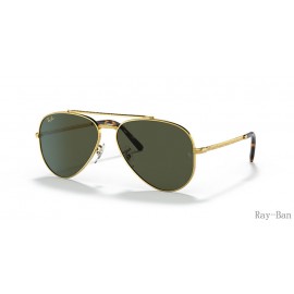 Ray Ban New Aviator Gold And Green RB3625 Sunglasses