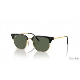 Ray Ban New Clubmaster Kids Black On Gold And Green RB9116S Sunglasses
