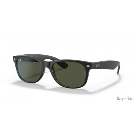 Ray Ban New Wayfarer Classic Matte Black And Green RB2132 Sunglasses