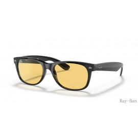 Ray Ban New Wayfarer Washed Lenses Black And Yellow RB2132F Sunglasses