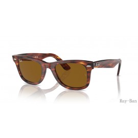 Ray Ban Original Wayfarer Classic Striped Havana And Brown RB2140 Sunglasses