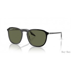 Ray Ban Black On Transparent And Green RB2203 Sunglasses
