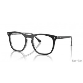 Ray Ban Optics Dark Grey On Transparent Light Grey Frame RB2210V Eyeglasses