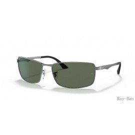 Ray Ban Gunmetal And Green RB3498 Sunglasses