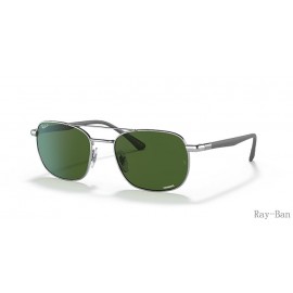 Ray Ban Chromance Silver And Dark Green RB3670CH Sunglasses