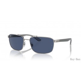Ray Ban Gunmetal And Dark Blue RB3737 Sunglasses