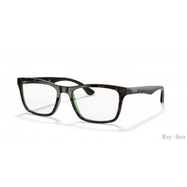 Ray Ban Optics Havana On Transparent Green Frame RB5279 Eyeglasses