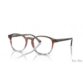 Ray Ban Optics Striped Brown/Red Frame RB5417 Eyeglasses