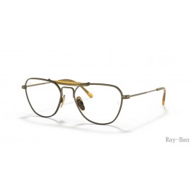 Ray Ban Titanium Optics Antique Gold Frame RB8064V Eyeglasses